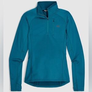 Outdoor Research Women's Vigor Grid Fleece Quarter Zip Aurora Medium NWT